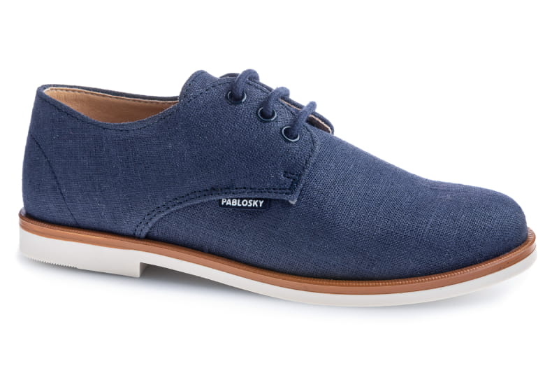 Zapato de niño de comunión en color lino azul de Pablosky Zapato de niño de comunión en color lino azul de Pablosky